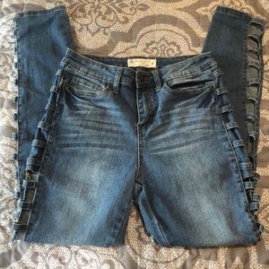 Angel Kiss size 7 jeans open ladder sides